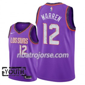 Barn Phoenix Suns Tröja T.J. Warren 12 2018-19 Nike City Edition Lila Swingman
